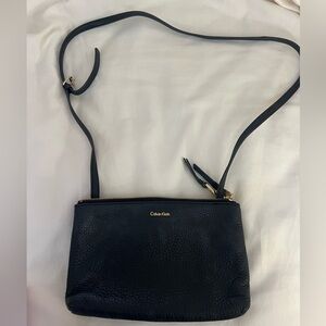 Calvin Klein Navy Leather Crossbody Bag